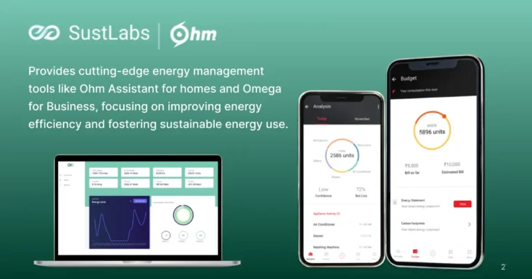 SustLabs Innovates Energy Efficiency Solutions with Ohm Assistant and Omega for Business