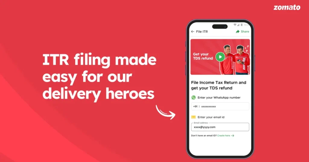 Zomato Launches ITR Filing Assistance for Delivery Partners