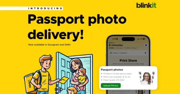 Blinkit Introduces 10 Minute Passport-Sized Photo Delivery Service in Delhi and Gurugram