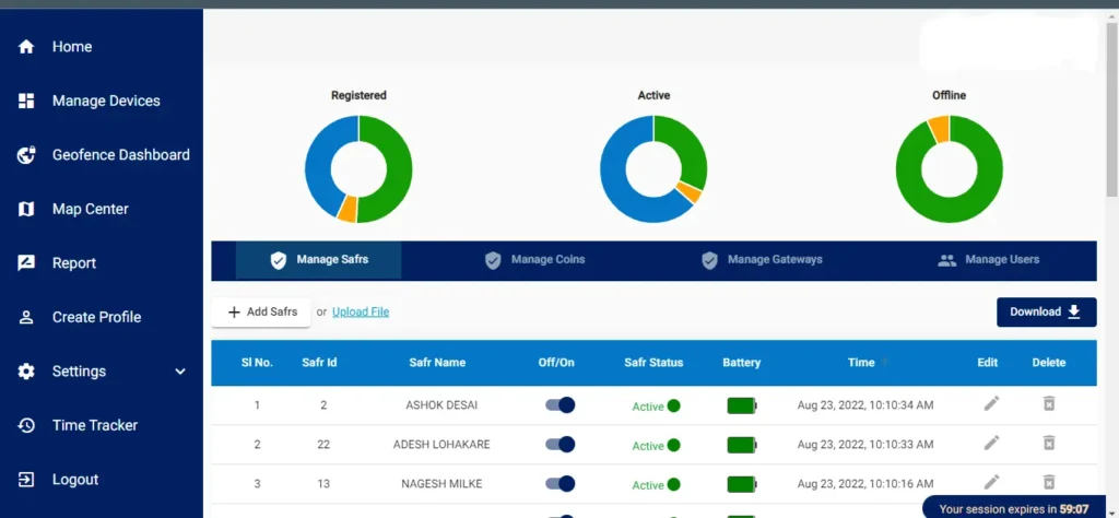 People safety tracking