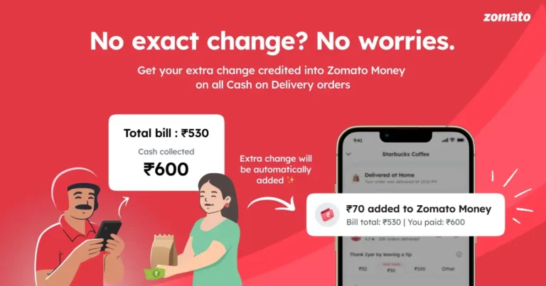 Zomato Introduces Instant Cashback to Zomato Money for Cash on Delivery Orders